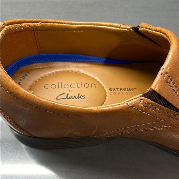 Clark’s Men's Brown Leather Slip-On Shoes-size 9 - Picture 4 of 7